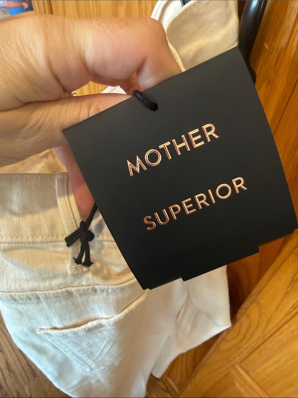 705 MOTHER The Hustler Patch Pocket Flood Jeans Act Natural White Size 28 NWT - Picture 4 of 13